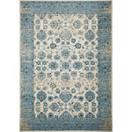 KAS - KAS Heritage 9367 Ivory/Blue Elegance Area Rug, 5'3"x7'8" - Step into our Heritage Collection and discover the beauty in each pattern. With a warm and earthy color palette, this collection offers a myriad of decorating possibilities. These rugs are machine-woven in Egypt in an 8-color heat set polypropylene with a 1/2" pile height.