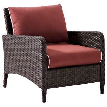 Kiawah Outdoor Wicker Arm Chair Sangria/Brown