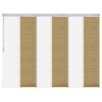 Navajo White-Daffodil 6-Panel Track Extendable Vertical Blinds 70-130"x94"