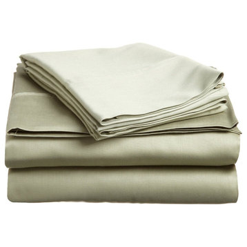 700 Thread Count Egyptian Cotton Bed Sheet Set, Sage, Queen