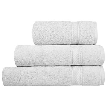 A1HC Bath Towel Set, 100% Ring Spun Cotton, Ultra Soft, Bright White, 3 Piece Towel Set