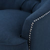 GDF Studio Alfred Royal Vintage Design Upholstered Arm Chair, Dark Blue