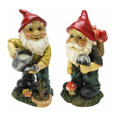 Gulliver and Mushroonie Garden Gnome Statues - Set of 2