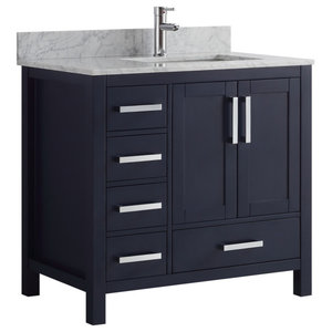 36 Zapata Navy Blue No Top Bath Vanity Transitional Bathroom Vanities And Sink Consoles By Chans Furniture Houzz