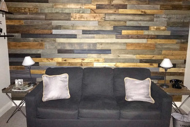 Reclaimed Wood Wall-Custom Stained, Cut and Installed