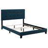 Modway Amira King Modern Upholstered Polyester Fabric Bed in Azure Blue
