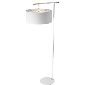 Balance Floor Lamp - White, Polished Nickel