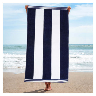 Cabana Striped Oversized Cotton Beach Towel - Modern - Beach Towels ...