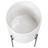 Lonnie Midcentury Ceramic Planter, White, 8.5"x16.5"