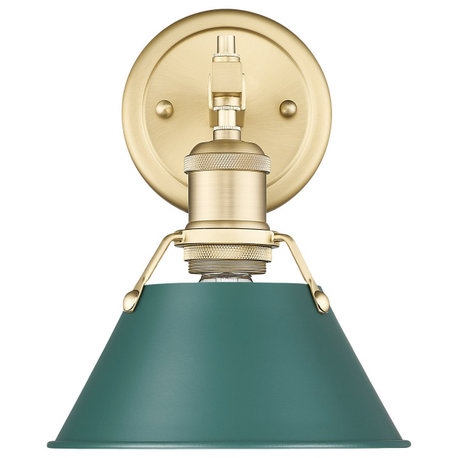 Orwell 1-Light Bath Vanity, Brushed Champagne Bronze With Pine Green