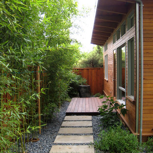 Traditional side yard garden in San Francisco with with privacy feature.