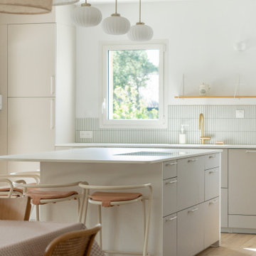 Cuisine ouverte - Maison en bois avec piscine - Cap Ferret
