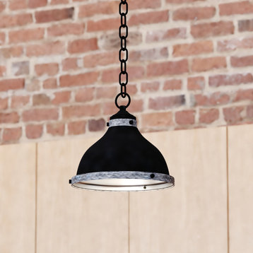 Sheffield 10" Pendant New Bronze and Distressed Ash with Light Silver Inner