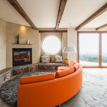 Circular Sofa Orange & Circular ROund windows