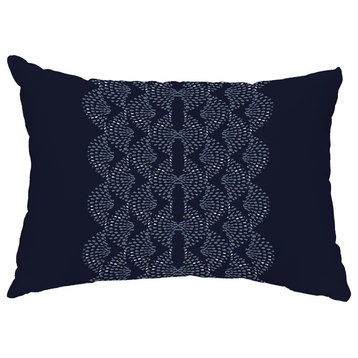 Dotted Focus 14"x20" Geometric Print Decorative Outdoor Throw Pillow, Blue