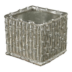 Sterling Industries Silver Bamboo Bamboo Planter - Indoor Pots And Planters