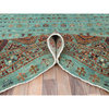 Green Afghan Super Kazak Organic Wool Hand Knotted Oriental Rug, 8'8"x12'3"
