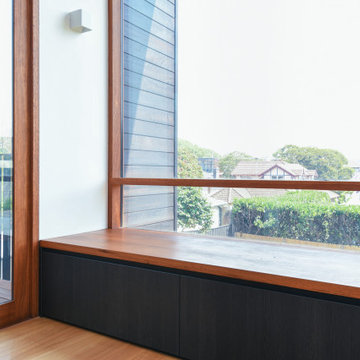 window joinery seat with timber top