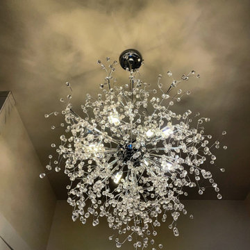 chandelier light installation