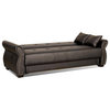 LifeStyle Solutions Serta Holister Faux Leather Convertible Sofa in Java