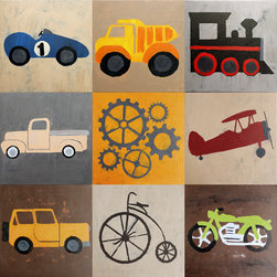 Custom Painted Canvas Collage - Mixed Media Art