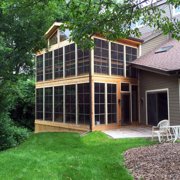 Two Story Cedar Screen Room Deer Park, IL
