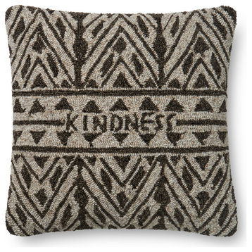 ED Ellen DeGeneres Crafted by Loloi In/Out P4078 Kindness Pillow, Brown/Beige, P