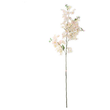 Faux Cherry Blossom Stem 40"H, Cream Pink