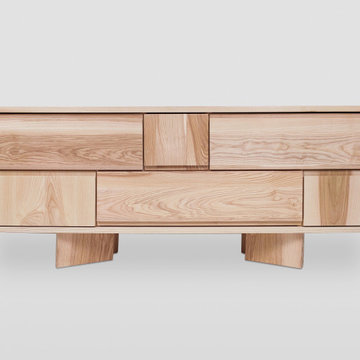 Contemporary style sideboard with six drawers