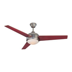 52" SKYLARK 3 BLADE Ceiling Fan W/Light Kit, Satin Nickel, Nickel