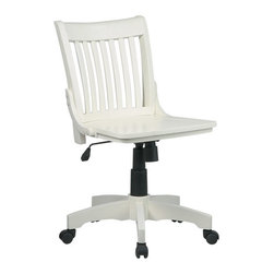 Deluxe Wood Bankers White Office Chair - Office Chairs