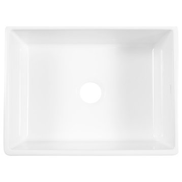 Eden Crisp White Fireclay 23" Single Bowl Undermount Kitchen Sink