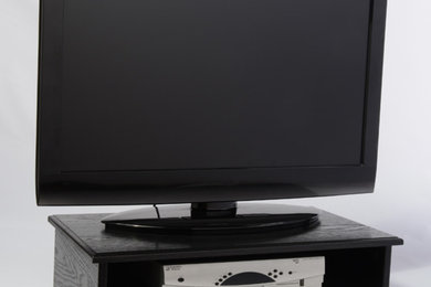 LARGE BLACK TV RISER/TV Stand Setup-Solid 3/4" REAL Oak Wood by SyracuseTvRisers