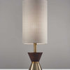 Brass Wood Metal Diabolo Table Lamp