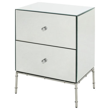 Althea Modern Mirrored 2-Drawer Cabinet