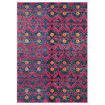 Safavieh - Safavieh Monaco Collection MNC213 Rug, Pink/Multi, 4' X 5'7" - Free-spirited and vibrantly colored, the Safavieh Monaco Collection imparts boho-chic flair on fanciful motifs and classic rug designs. Contemporary decor preferences are indulged in the trendsetting styling and addictive look of Monaco. Power-loomed using soft, durable synthetic yarns creating an erased-weave patina that adds distinctive character to room decor.