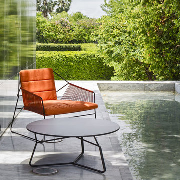 Terrassen Lounge Sessel aus Edelstahl