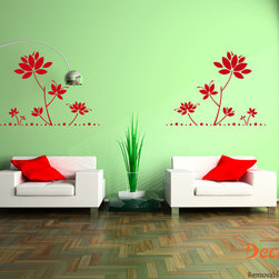 Floral (1 Color) Large Wall Decal (SKU 021) - Wall Decals