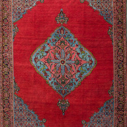 Antique Persian Bijar rug 4'8 X 7'6 - Area Rugs
