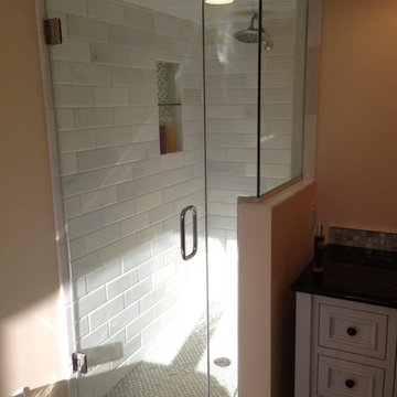 White marble with clear glass