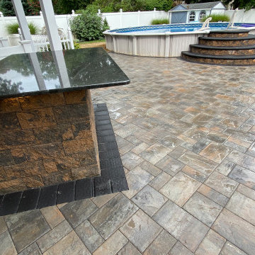 Cambridge Paver Patio with Bar and Pool - West Islip, NY 11795