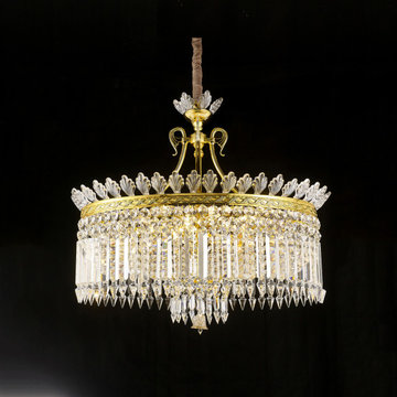 10 Light Round golden Crystal chandelier