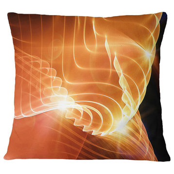 Bright Yellow 3D Abstract Design Contemporary Abstract Throw Pillow, 16"x16"