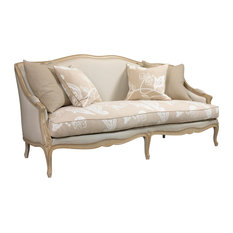 Queen Anne Style Sofas Houzz Chambery French Country Beige Ivory Paisley Upholstered Sofa Sofas