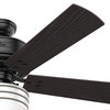 Hunter Fan Company Cedar Key Matte Black Ceiling Fan With Light/Remote, 52"