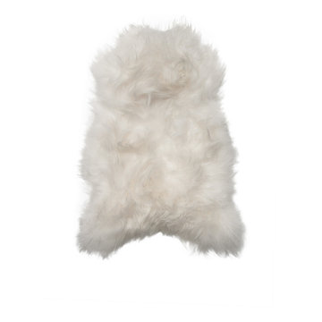 ICELANDIC SHEEPSKIN-LONG HAIR-SINGLE-WHITE