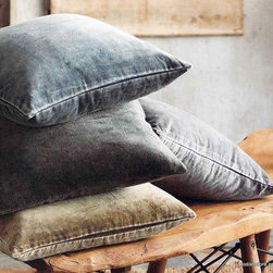 Roost Washed Velvet Pillows - Cool Tone - Set/5  - SKU: TX226 - Seat Cushions