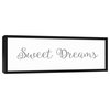 Sweet Dreams 12"x36" Black Framed Canvas, Gray