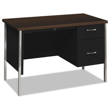 34000 Series Right Pedestal Desk, 45 1/4Wx24Dx29 1/2H, Mocha/Black
