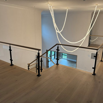 Project #132 | White Oak Staircase with Glass Balustrade